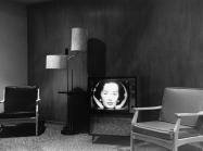 Lee Friedlander photograph of tv screen in an empty room