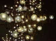 Studio Drfit, Fragile Future 3. Dandelion seeds, metal electrical circuits, LED lights.