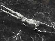 B&W Picture of Man floating