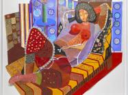Dee Shapiro  Odalisque, 2019   Mixed media on paper  48" x 42" 