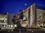 Exterior View of The Booth Western Art Museum in Cartersville, Georgia at night.