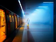 "During the coronavirus pandemic, the Health Affairs unit of Ankara Municipality sprays all public transportation, day and night."