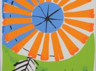 Vera Neumann, Vera Paints Ibiza in the Sun, c. 1970. Screen print on paper, 30 x 23 inches. Courtesy Susan Seid.