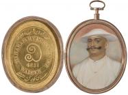miniature portrait of Dodda Vira Raja (or, Vira Rajendra Wodeyar), Ruler of Coorg 1780-1809, c. 1787. Watercolor on ivory