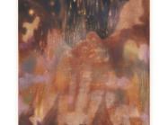 Mary Herbert, Neighbours of Fire, 2021. Acrylic and oil on canvas. 14 x 12 x 1 inches. Moskowitz Bayse