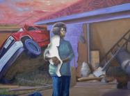 detail painting woman holds missing child