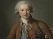 Detail of portrait of wealthy man sitting in chair