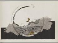 Iwami Reika print of an abstracted painting with wood grain texture