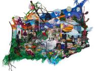 Sophia Narrett embroidered painting of a fantastical scene