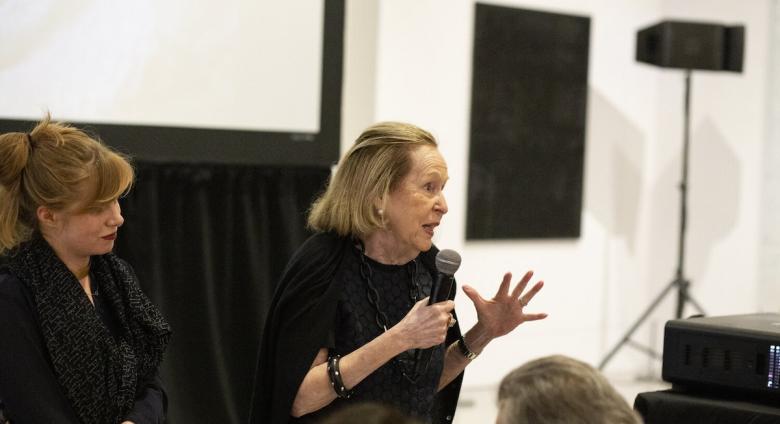 Rosa de la Cruz during a screening of Ana Mendieta documentary at the de la Cruz Collection, September 27, 2019