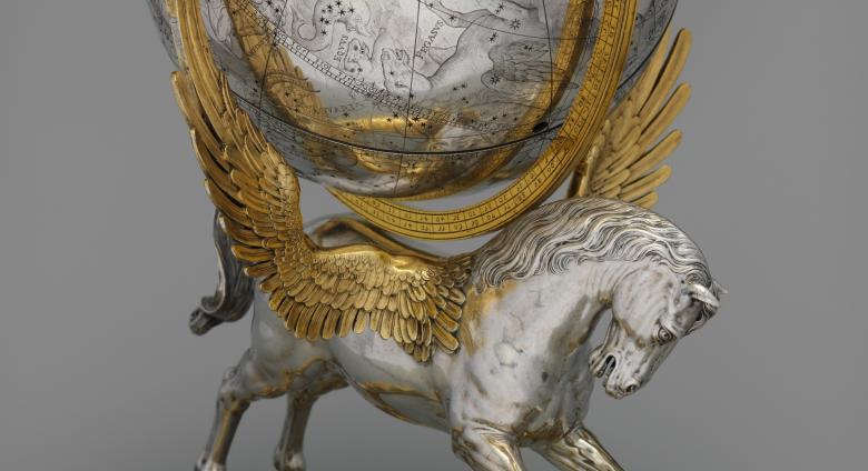 Gerhard Emmoser (German, active 1556–84). Celestial globe with clockwork, 1579.