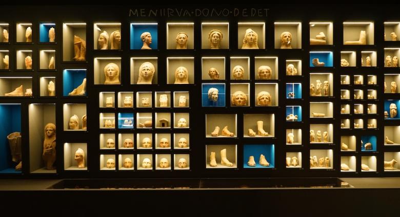 Terracotta votives from the sanctuary of Minerva Medica, between 4th to 1st centuries BC.