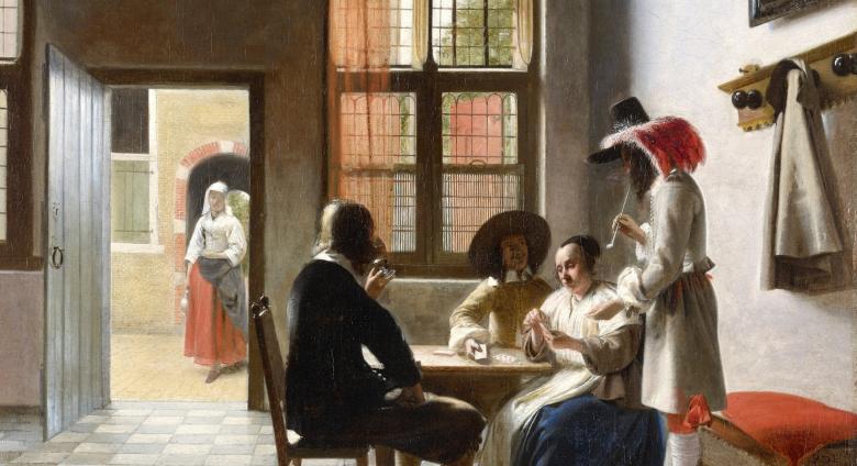 Pieter de Hooch, Cardplayers in a sunlit room, 1658.