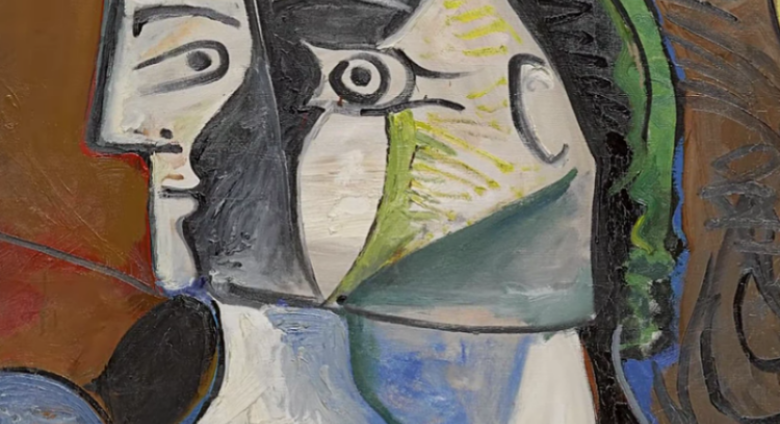 Picasso's, Femme Au Chien, 1962, detail