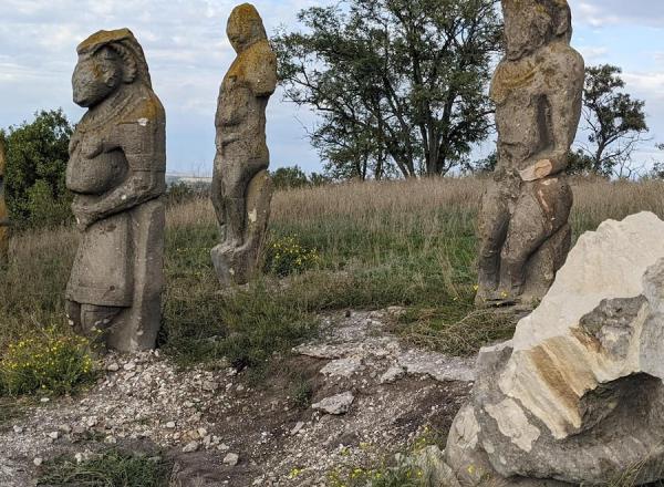 Polovtsian babas on Mount Kremenets after Russian shelling (04)