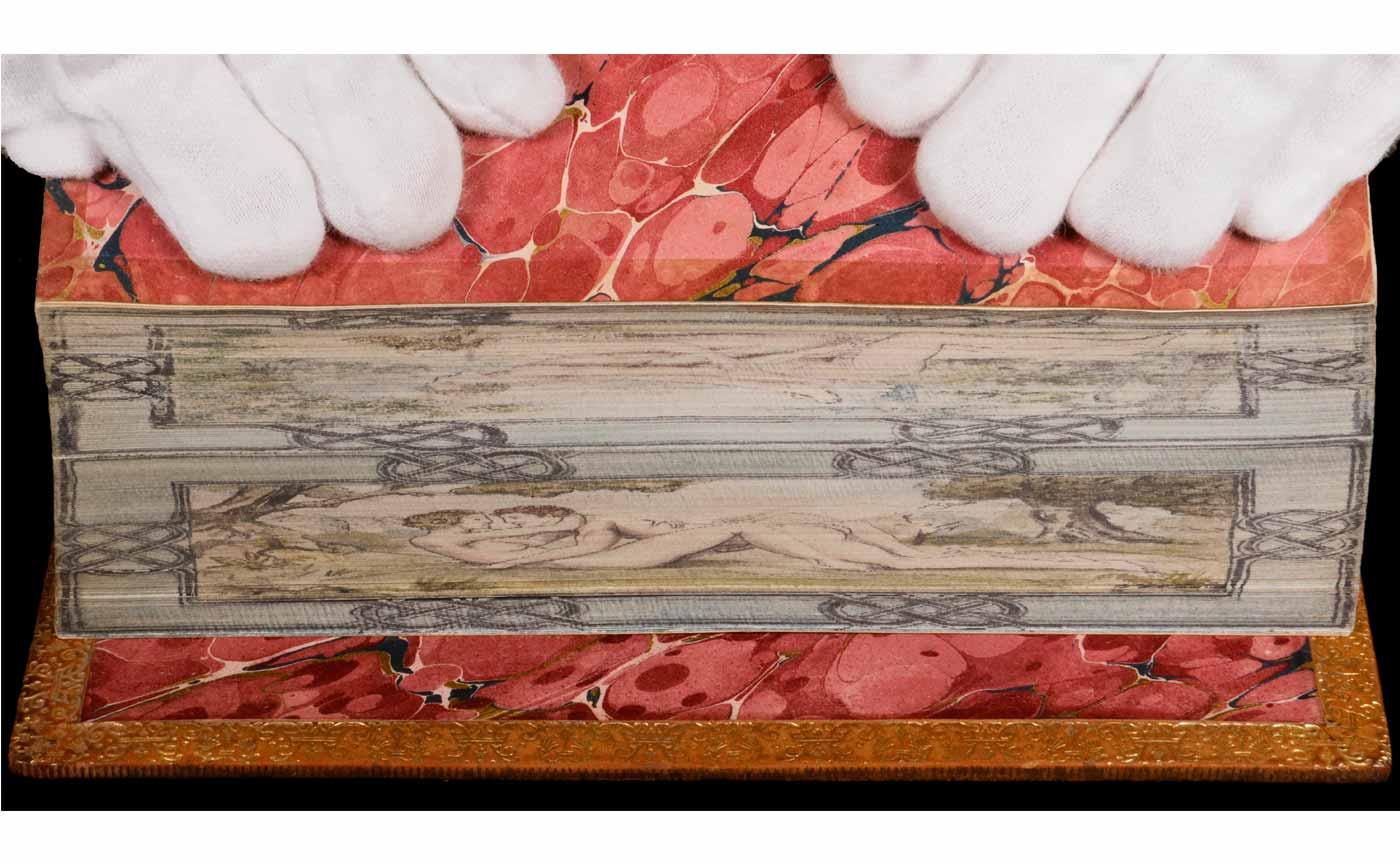 Fine Binding Oxford “Complete Spenser” 1916 with Split Fore-Edge Erotic Painting