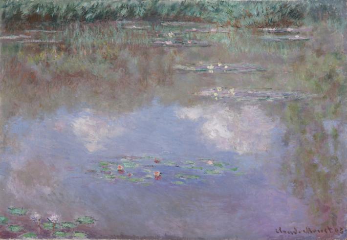 Claude Monet, The Water Lily Pond (Clouds), 1903, oil on canvas , Dallas Museum of Art, The Eugene and Margaret McDermott Art Fund, Inc., bequest of Mrs. Eugene McDermott in honor of Nancy Hamon, 2019.67.13.McD. Image courtesy Dallas Museum of Art.