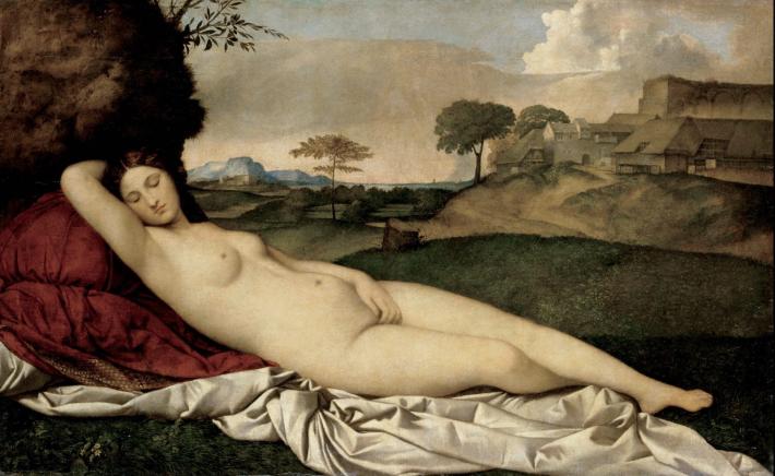 Giorgione (likely completed by Titian), Sleeping Venus, 1510.
