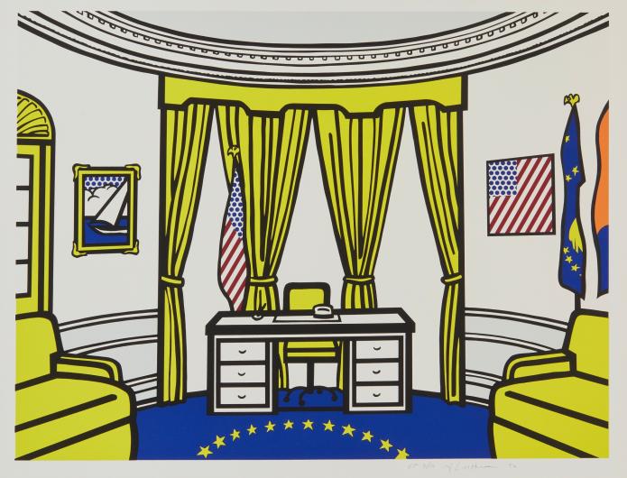 Roy Lichtenstein pop art print of the Oval Office