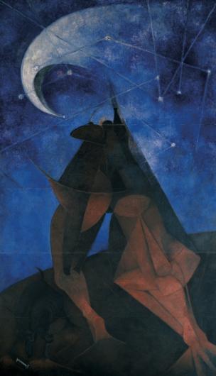 Rufino Tamayo, El Hombre (Man), 1953, vinyl with pigment on panel, Dallas Museum of Art, Dallas Art Association commission, Neiman-Marcus Company Exposition Funds, 1953.22. Image courtesy Dallas Museum of Art.
