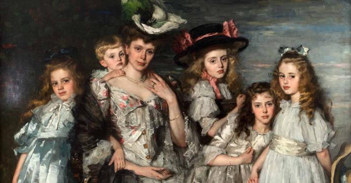 Thérèse Schwartze, Portrait of Aleida Gijsberta van Ogtrop-Hanlo with her five children, 1906. Oil on canvas.