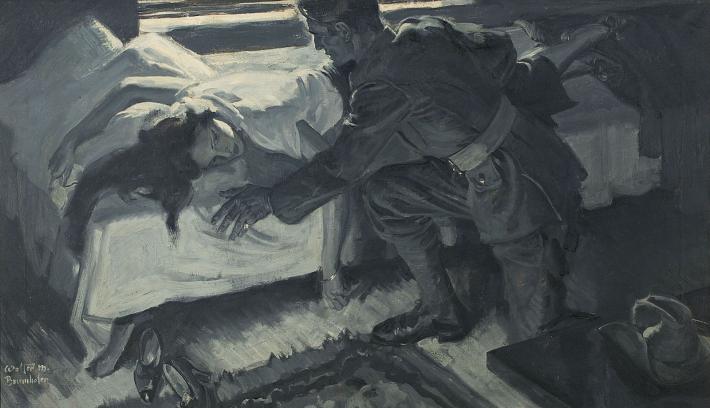 Walter Martin Baumhofer, Interior Illustration for American Legion Monthly, 1921.